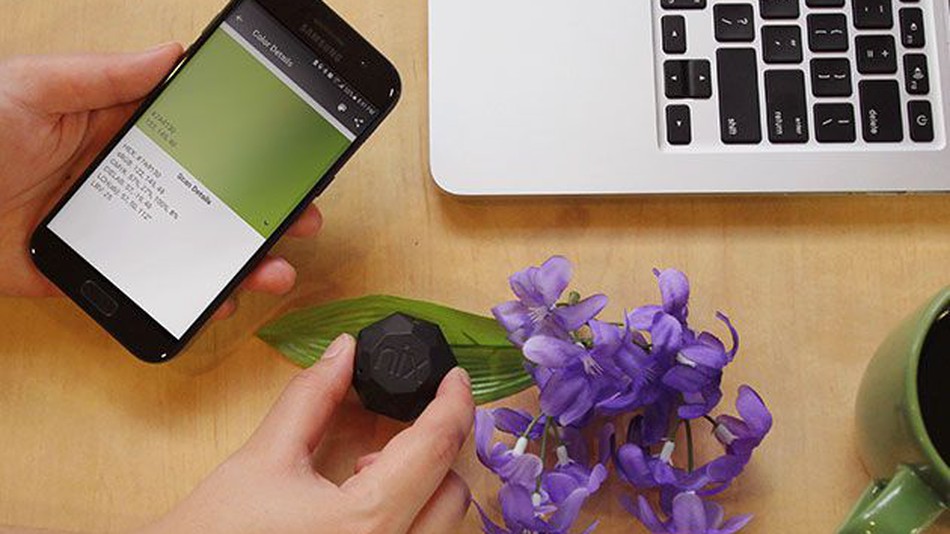 The pocket-sized Nix Sensor digitizes colors on demand
