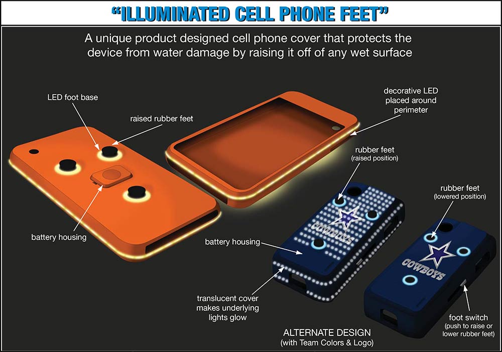 Illuminated Cell Phone Feet